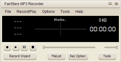 Screenshot of FairStars MP3 Recorder